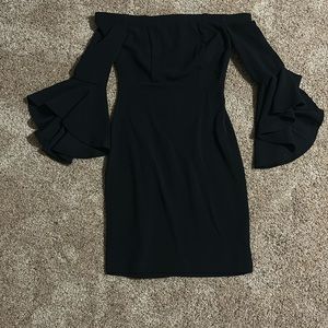 Black strapless dress